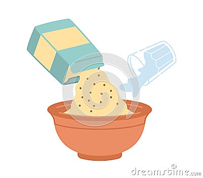 Pancake cooking step Vector Illustration