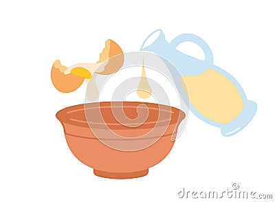 Pancake cooking step Vector Illustration