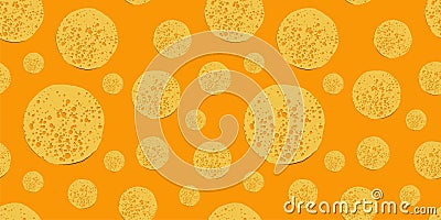 Pancake pattern seamless. Vector illustration isolated on white background. Round flapjack. Pancake week Vector Illustration