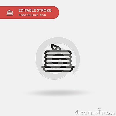 Pancakes Simple vector icon. Illustration symbol design template for web mobile UI element. Perfect color modern Stock Photo