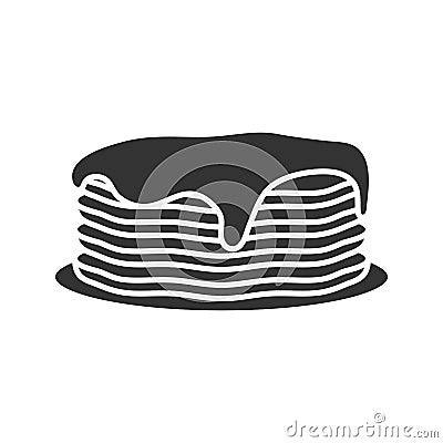 Pancakes stack with jam or honey glyph icon Vector Illustration