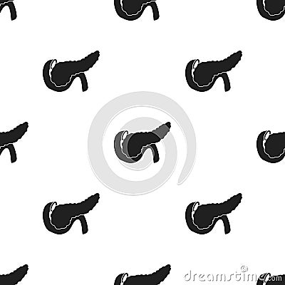 Pancreas icon in black style isolated on white background. Organs pattern stock vector illustration. Vector Illustration