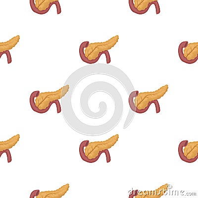 Pancreas icon in cartoon style isolated on white background. Organs pattern stock vector illustration. Vector Illustration