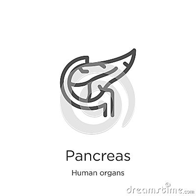 pancreas icon vector from human organs collection. Thin line pancreas outline icon vector illustration. Outline, thin line Vector Illustration