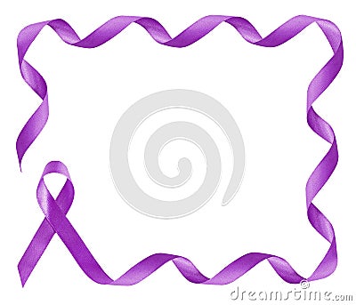 Pancreatic Cancer Awareness Purple Ribbon frame Stock Photo