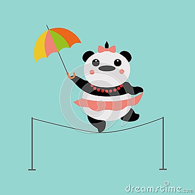 Panda acrobat Vector Illustration