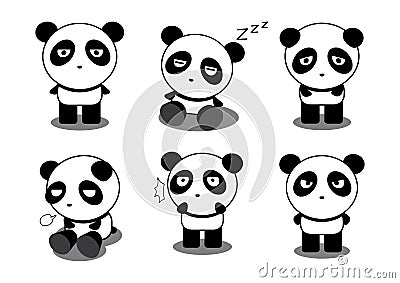 Panda action Vector Illustration