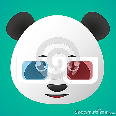 Panda avatar wearing glasses Stock Photo
