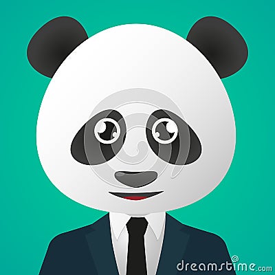 Panda avatar wearing suit Stock Photo