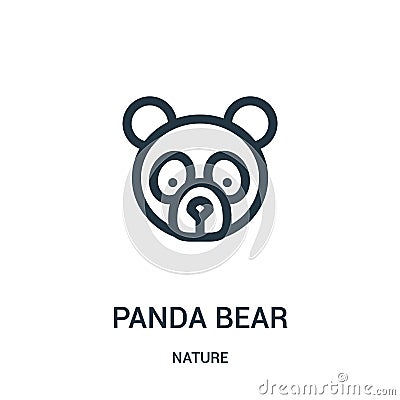 panda bear icon vector from nature collection. Thin line panda bear outline icon vector illustration. Linear symbol for use on web Vector Illustration