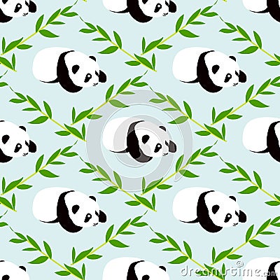 Panda bear vector background. Vector Illustration