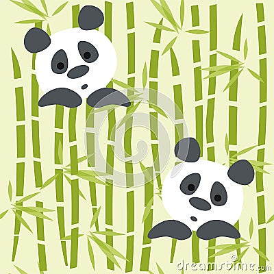 Panda bears Vector Illustration