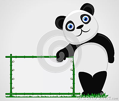 Panda with blank Vector Illustration