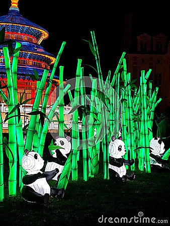 Panda chinese lights Stock Photo