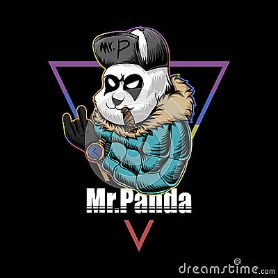 Panda cool illustration Vector Illustration