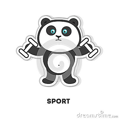 Panda does sport. Vector Illustration