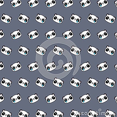 Panda - emoji pattern 54 Stock Photo