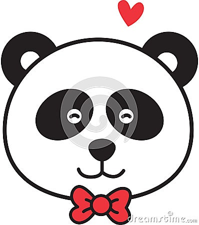 Panda face Vector Illustration