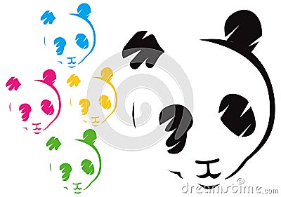 Panda face Vector Illustration