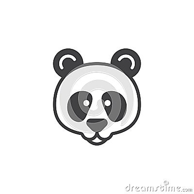 Panda head icon vector, filled flat sign Vector Illustration