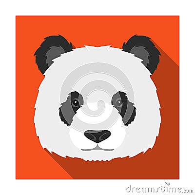 Panda icon in flat style isolated on white background. Realistic animals symbol stock vector illustration. Vector Illustration