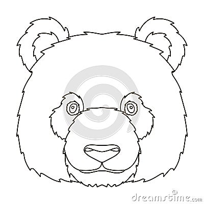 Panda icon in outline style isolated on white background. Realistic animals symbol stock vector illustration. Vector Illustration