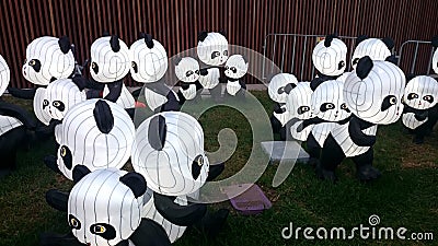 Panda lanterns - Chinese New Year Lantern Festival Editorial Stock Photo