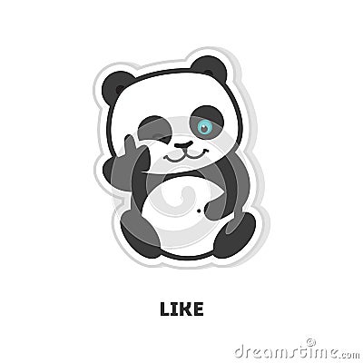 Panda with like. Vector Illustration