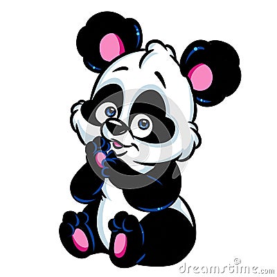 Panda little surprise Cartoon Illustration