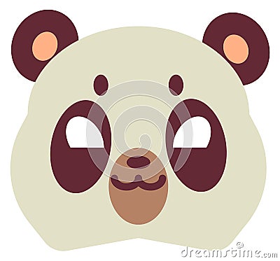 Panda mask. Animal party costume for kid carnival Vector Illustration