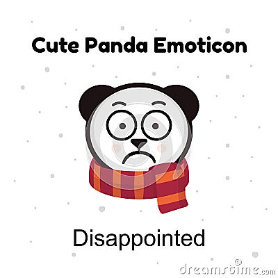 Panda sad Emoji. Chinese bear sadness or disappointed emotion isolated Vector Illustration