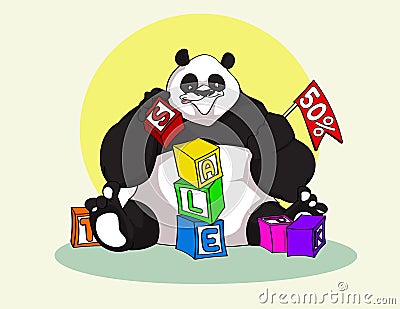 Panda Sale and Promotions Stock Photo