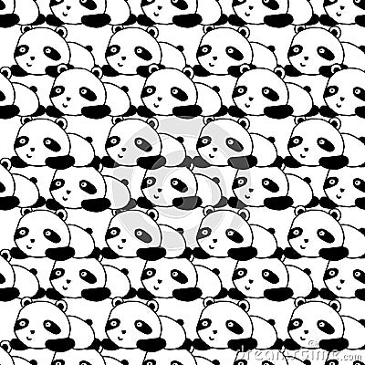 Panda seamless pattern. Vector Illustration