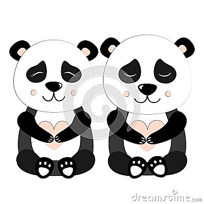 Panda Set Vector Illustration Stock Photo