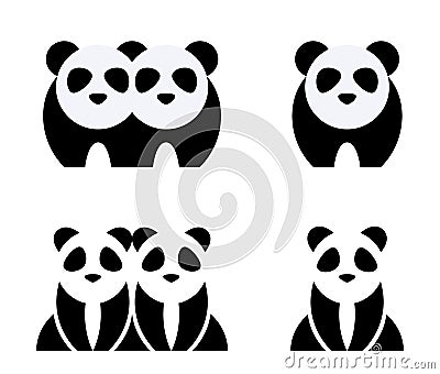 Panda set Vector Illustration