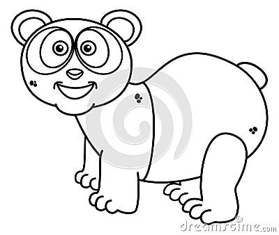 A panda smiling for coloring Cartoon Illustration