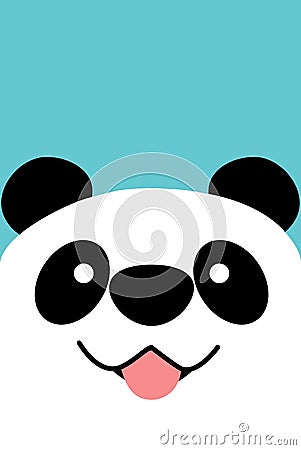 Panda smiling, Funny panda face Vector Illustration