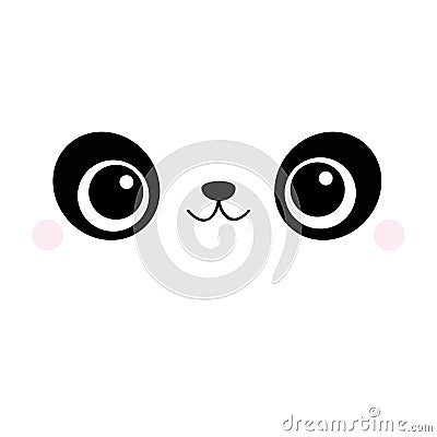 Panda square face head icon. Cartoon funny baby character. Cute kawaii animal portrait. Kids print for poster, t-shirt cloth. Love Vector Illustration