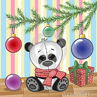 Panda under the tree Vector Illustration