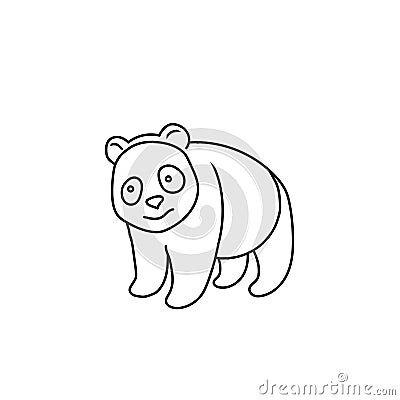 Panda vector illustration hand drawn line drawing on white background Vector Illustration