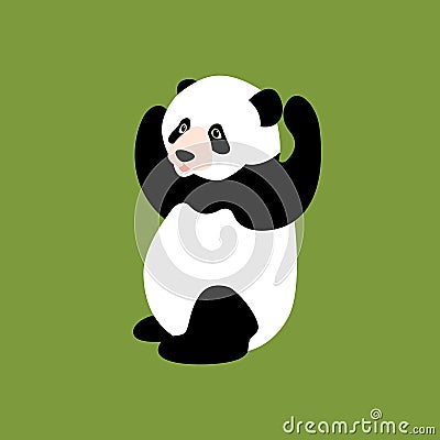 Panda vector illustration style Flat Vector Illustration