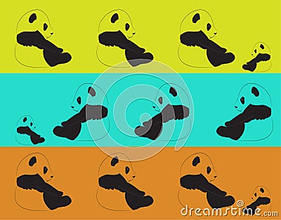 Panda vector wallpaper background Vector Illustration