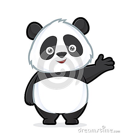 Panda in welcoming gesture Vector Illustration