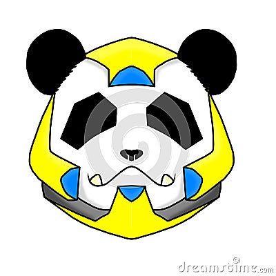 Panda Yellow Robot Stock Photo