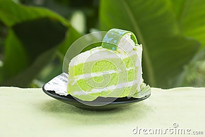 Pandan cake Stock Photo