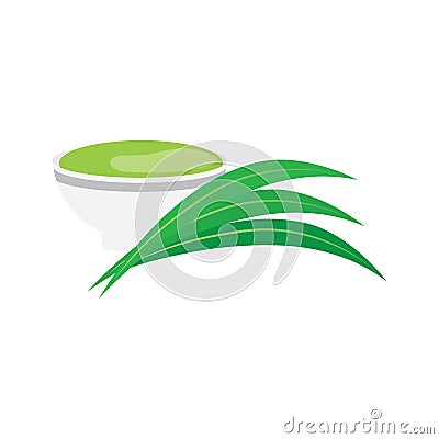 Pandan leaf illustration icon free Vector Illustration