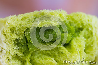 Pandan steamed bun Stock Photo