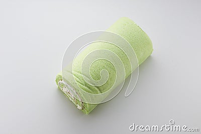 Pandan Swiss Roll cake Stock Photo