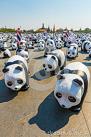 1600 Pandas campaign start showcase at Sanam Luang Bangkok by WWF Editorial Stock Photo