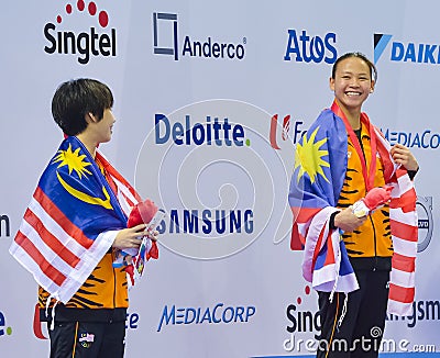 Pandelela Rinong Pamg of Malaysia competes in the Women`s 10m Platform Diving Final Editorial Stock Photo